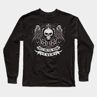 Abstract Dark skull, Best metal mom ever, gothic style Long Sleeve T-Shirt
